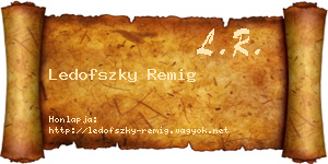 Ledofszky Remig névjegykártya