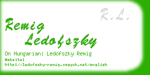 remig ledofszky business card